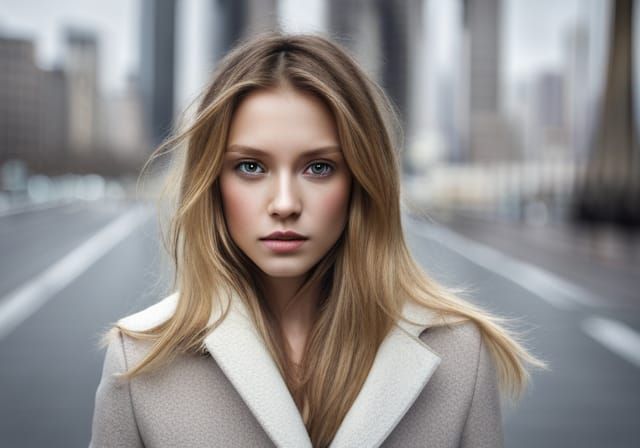 Simple AI-Generated Portrait of a Girl's Face