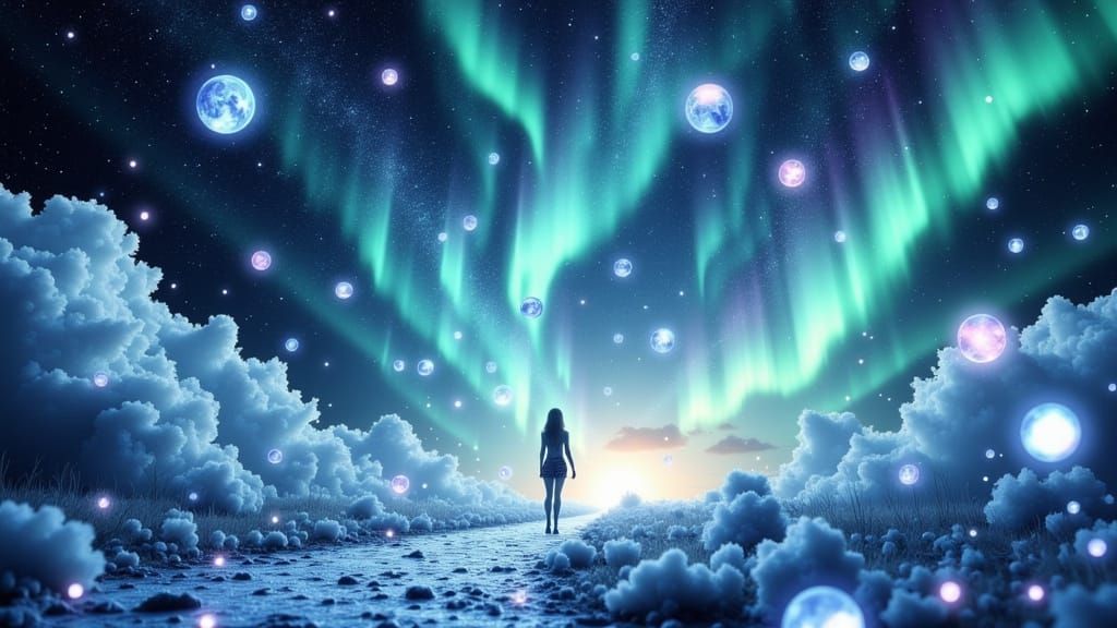 A dreamscape constructed from fragmented whispers and half-f...