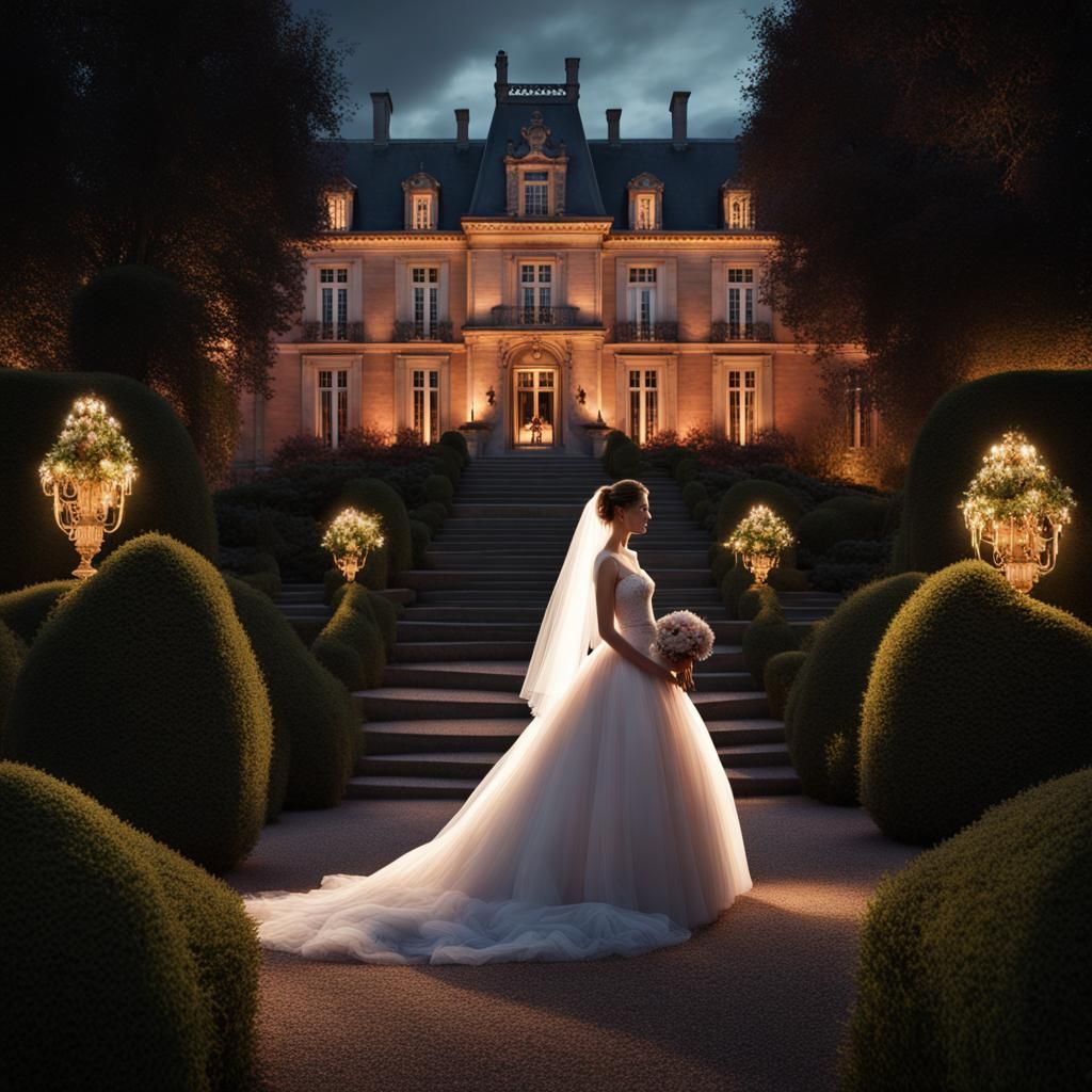 Luxury French Chateau Wedding at Night