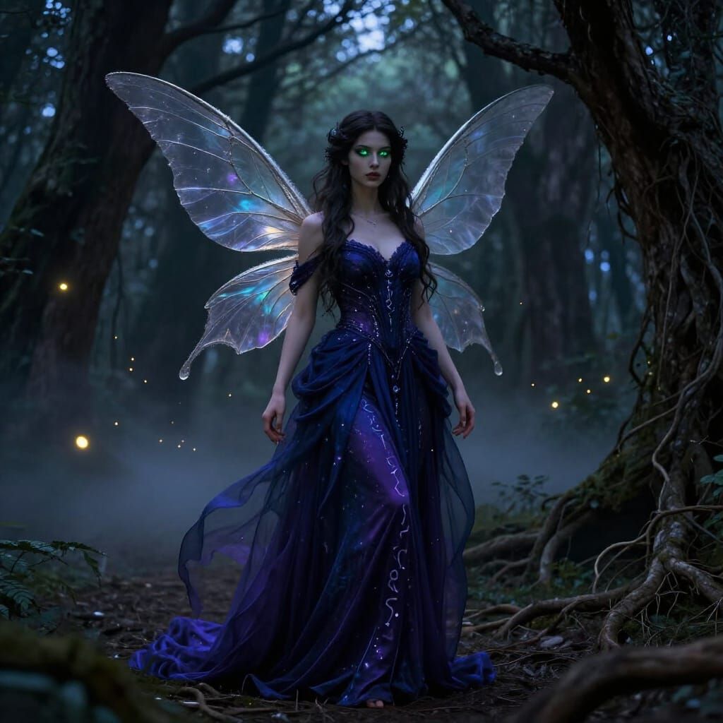 Ethereal Fairy Emerges From Twilight Forest in 3D Photoreali...