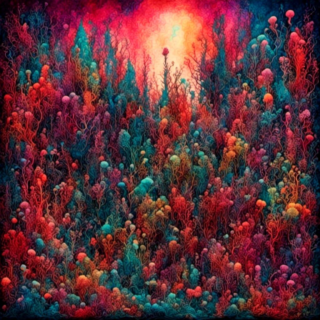 AI Generated Psychedelic Image Based on 'Psilocybin'