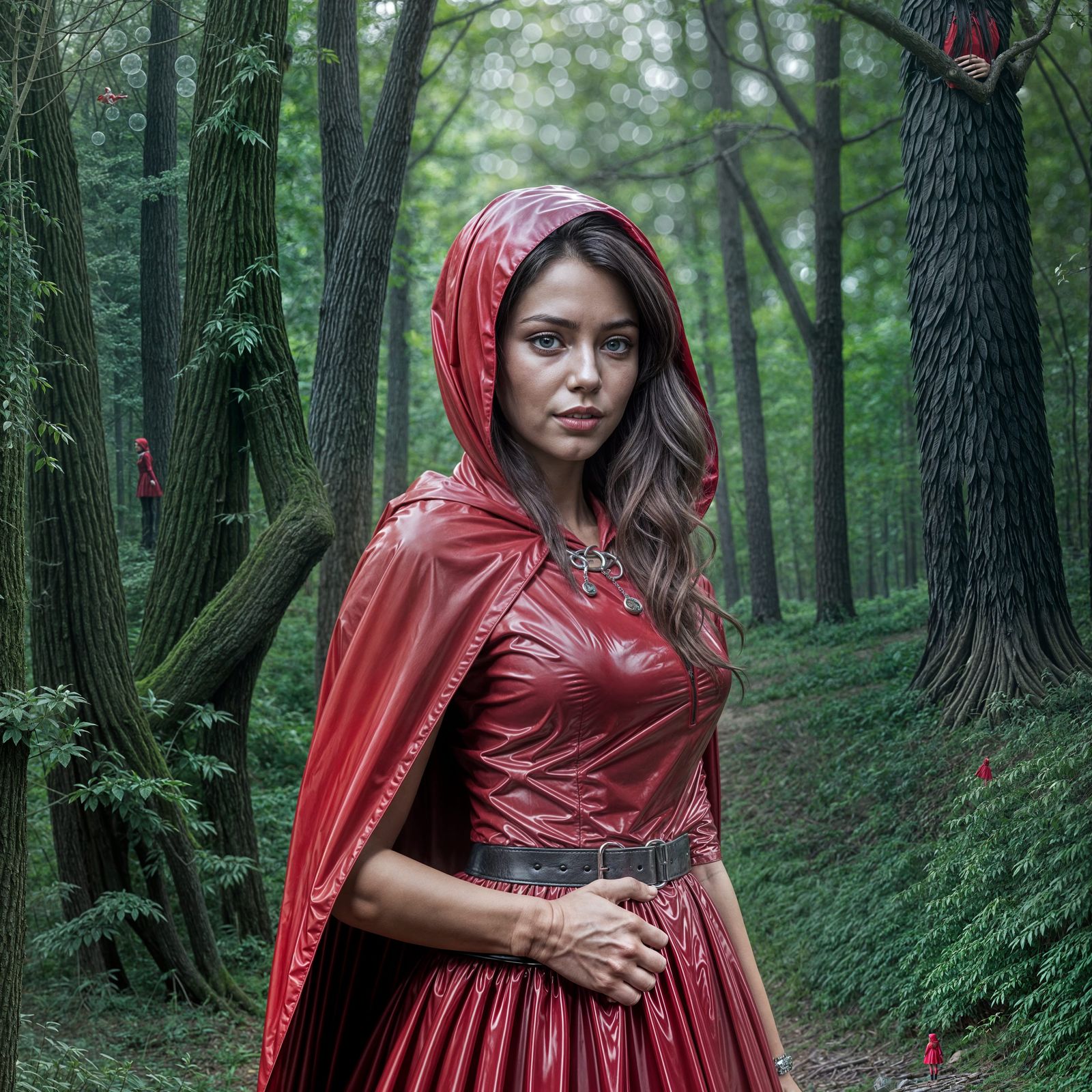 Little Red Riding Hood in Latex Dress