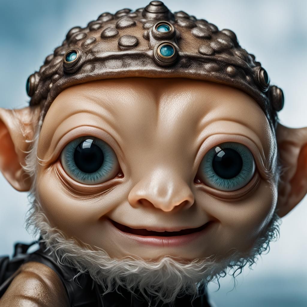 Happy Chibi Cuddlefish Close-Up Portrait