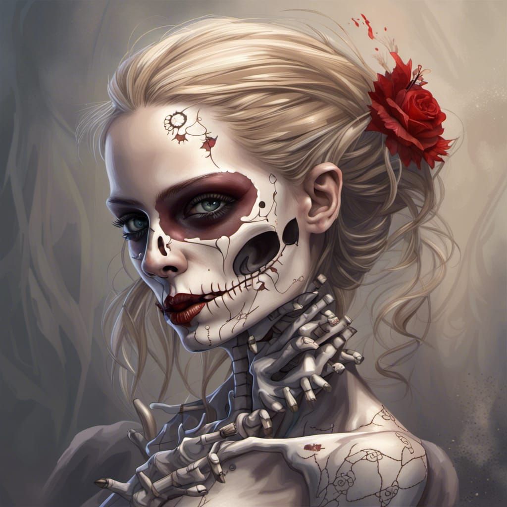 Woman Skeleton Face