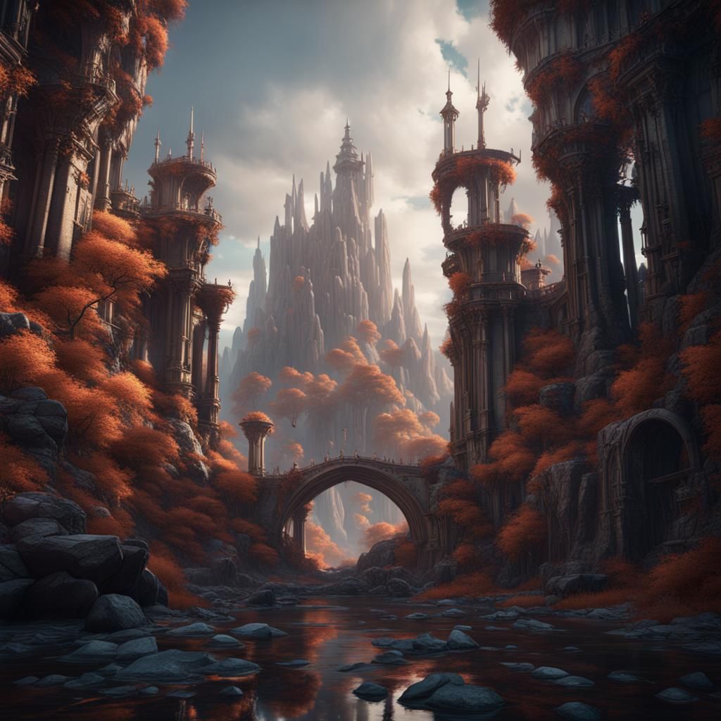 Fantastical Matte Painting in Deep Color
