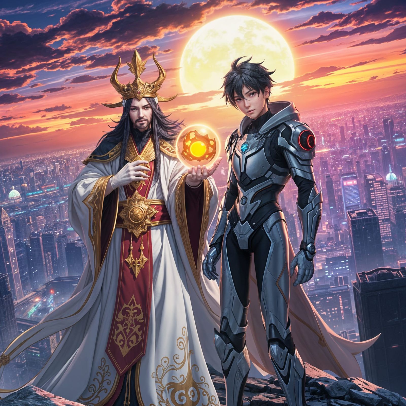 The Pretacher of God with a Child in Stunning Anime Art