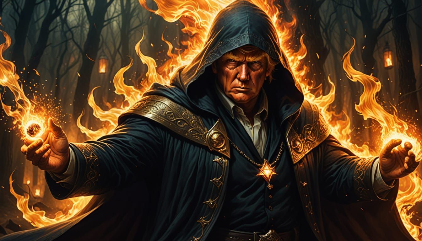 Donald Trump as Fireball Wizard