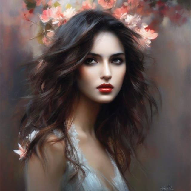 Romantic Portrait of a Beautiful Modern Girl