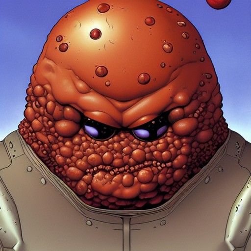Hyperrealistic Meatwad Bust in Comic Book Art Style