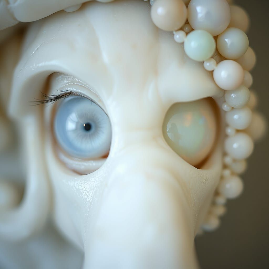 Selenite Eyes with Eerie Intricate Details