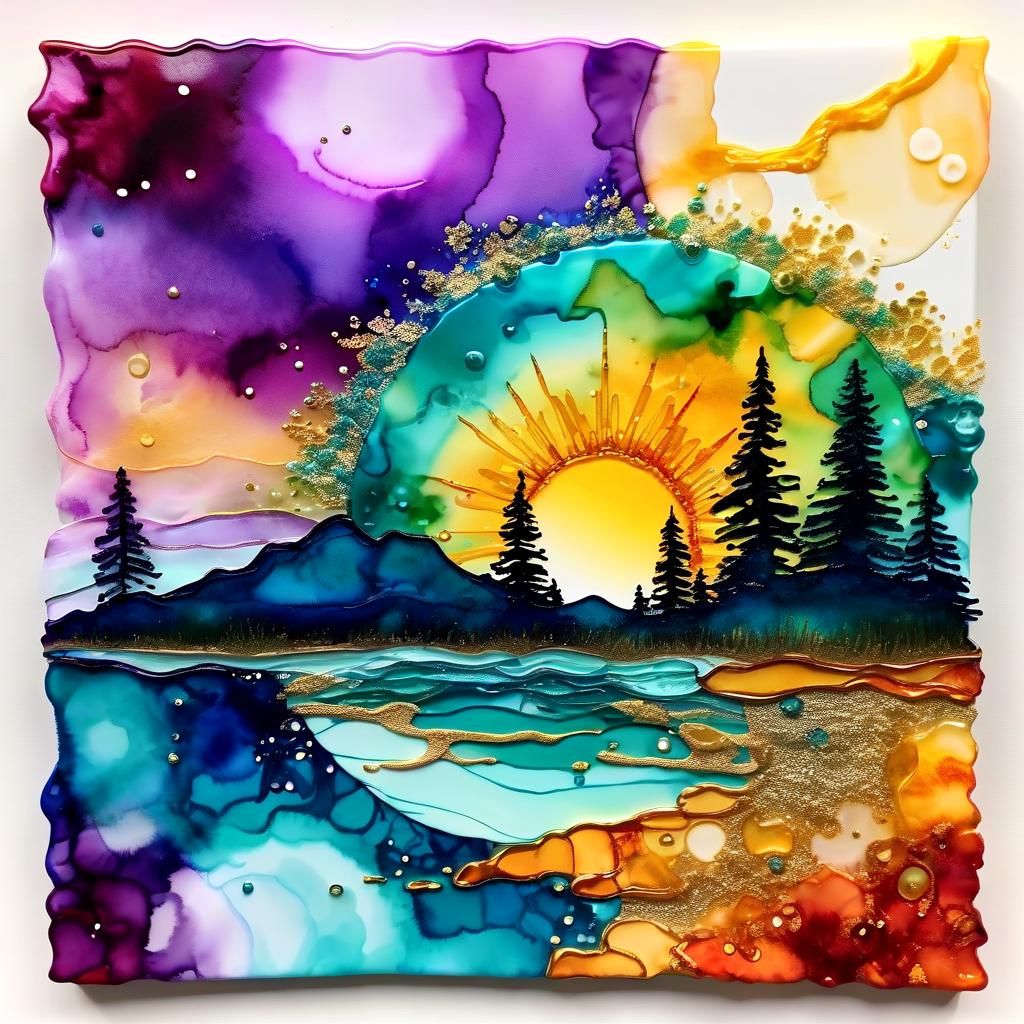 Alcohol Ink Art of the Summer Solstice
