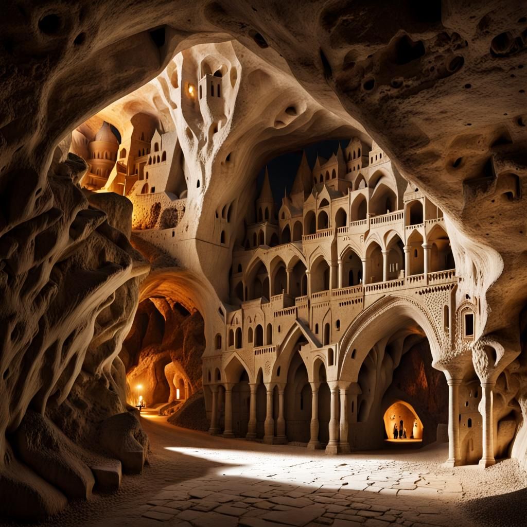Hidden Medieval City Carved into Underground Caverns