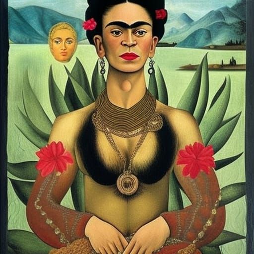 Frida Kahlo as Venus in Renaissance Style