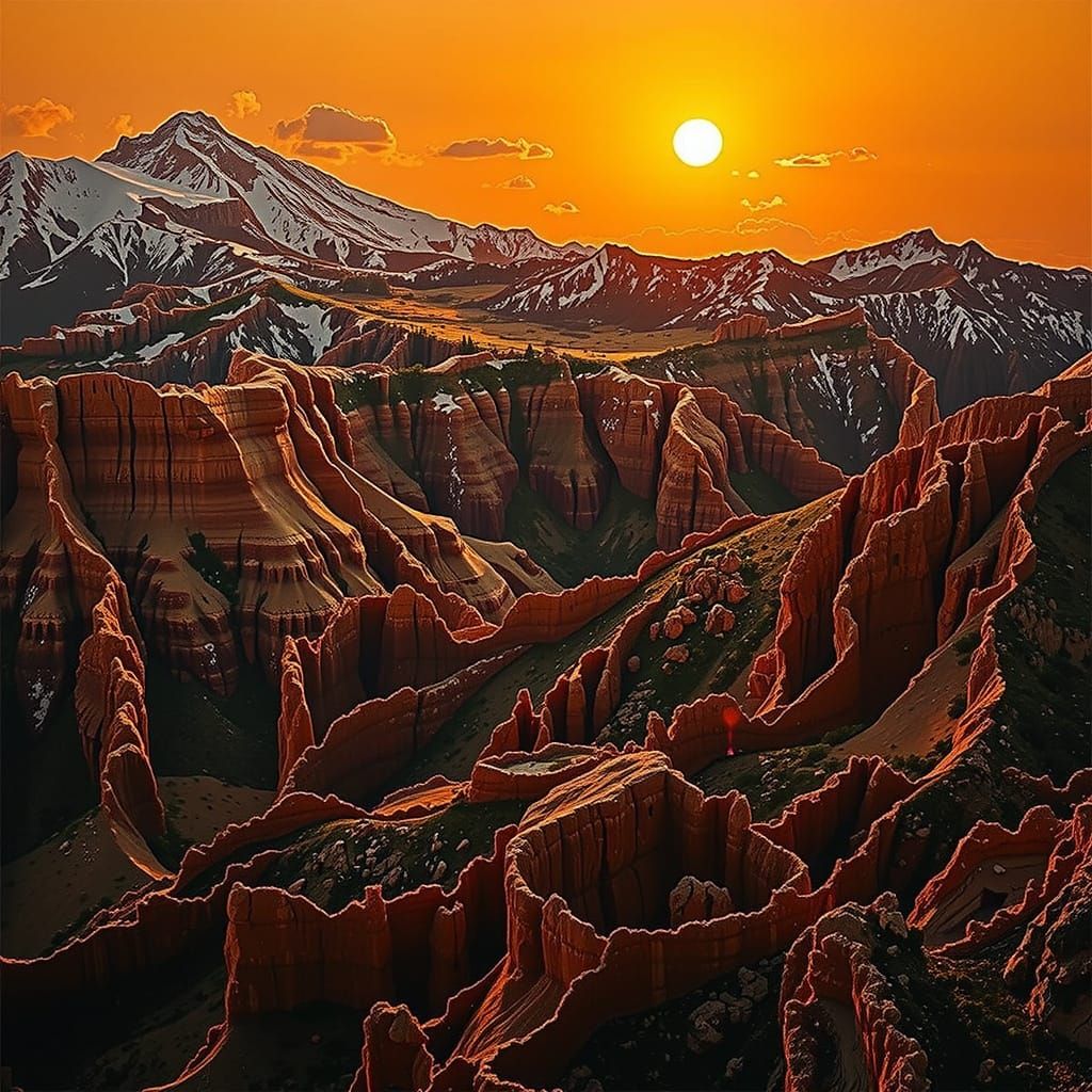 Golden Hour Landscape with Serene Atmosphere