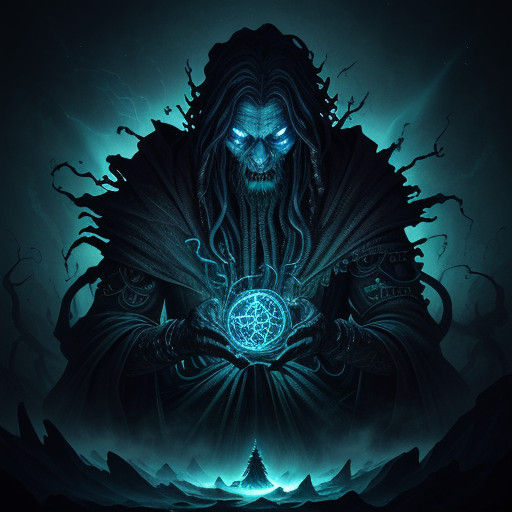 Eldritch Cosmic Horror God in Twisted Throne of Runes