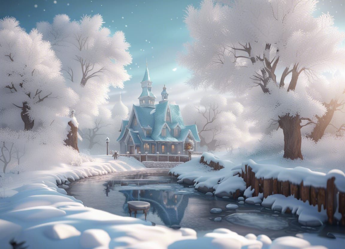 Hyperrealistic Winter Wonderland Scene in 16K