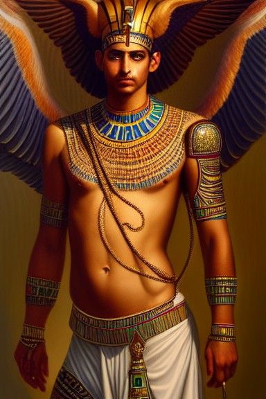 Egyptian Falcon God Qebehsenuef Portrait