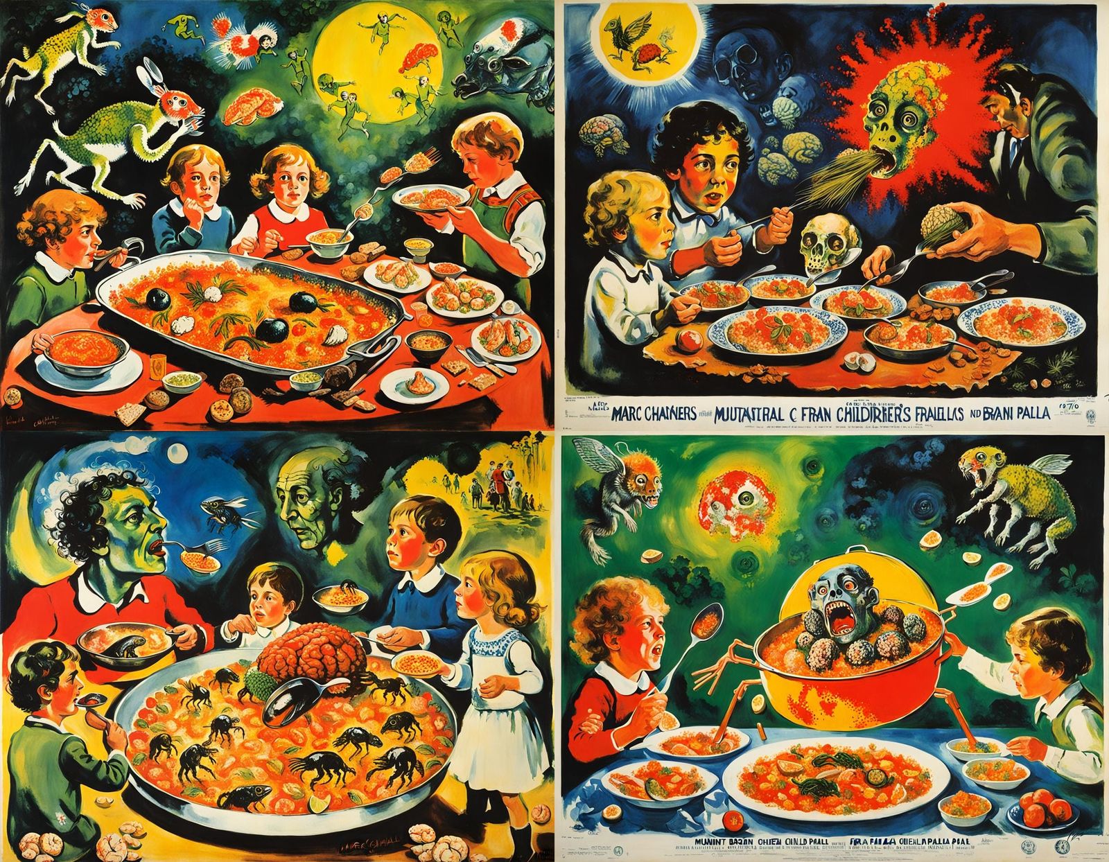 Mutant Children's Brain Paella: 1970s Spanish Movie Poster