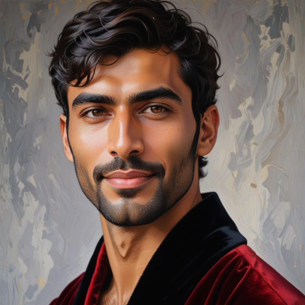 Handsome Gentleman in Velvet Robe