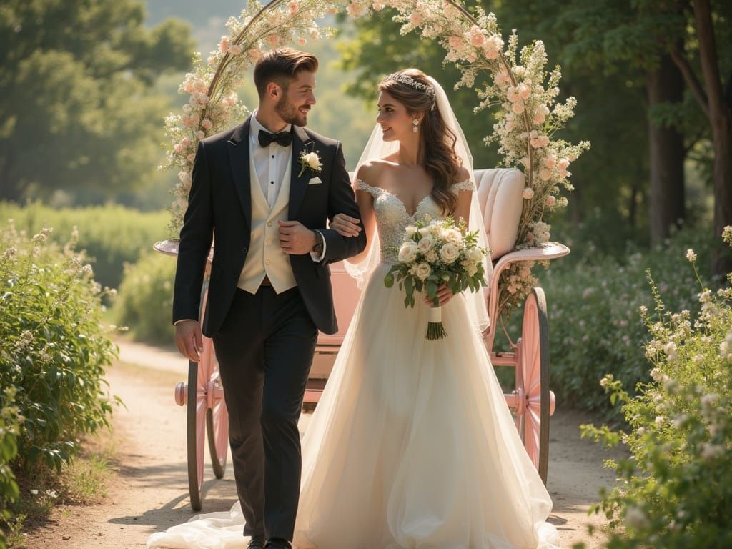 Ethereal Wedding Scene in Hyperrealistic Style