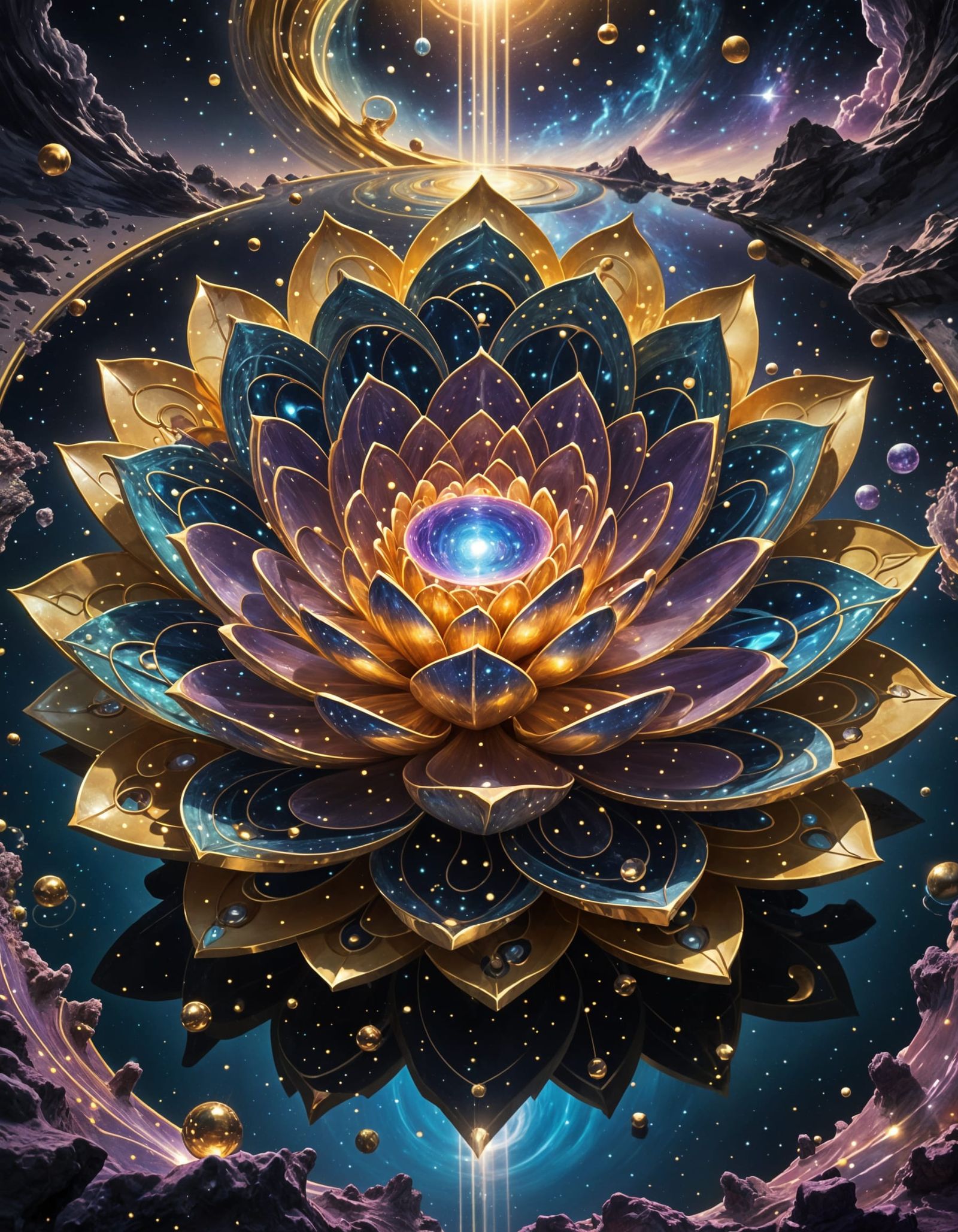 Infinity's Golden Balance in Ethereal Harmony