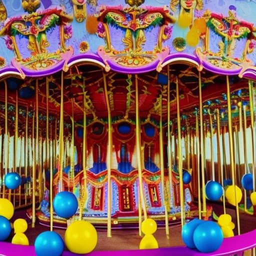 Colorful Balloon Carousel in 3D