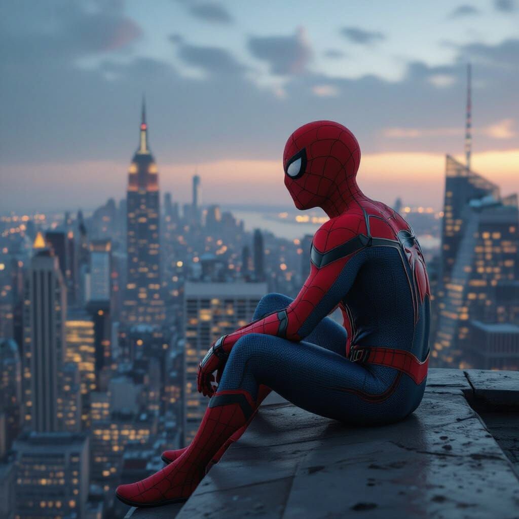 Spider-Man Gazes Over New York in Cinematic Style