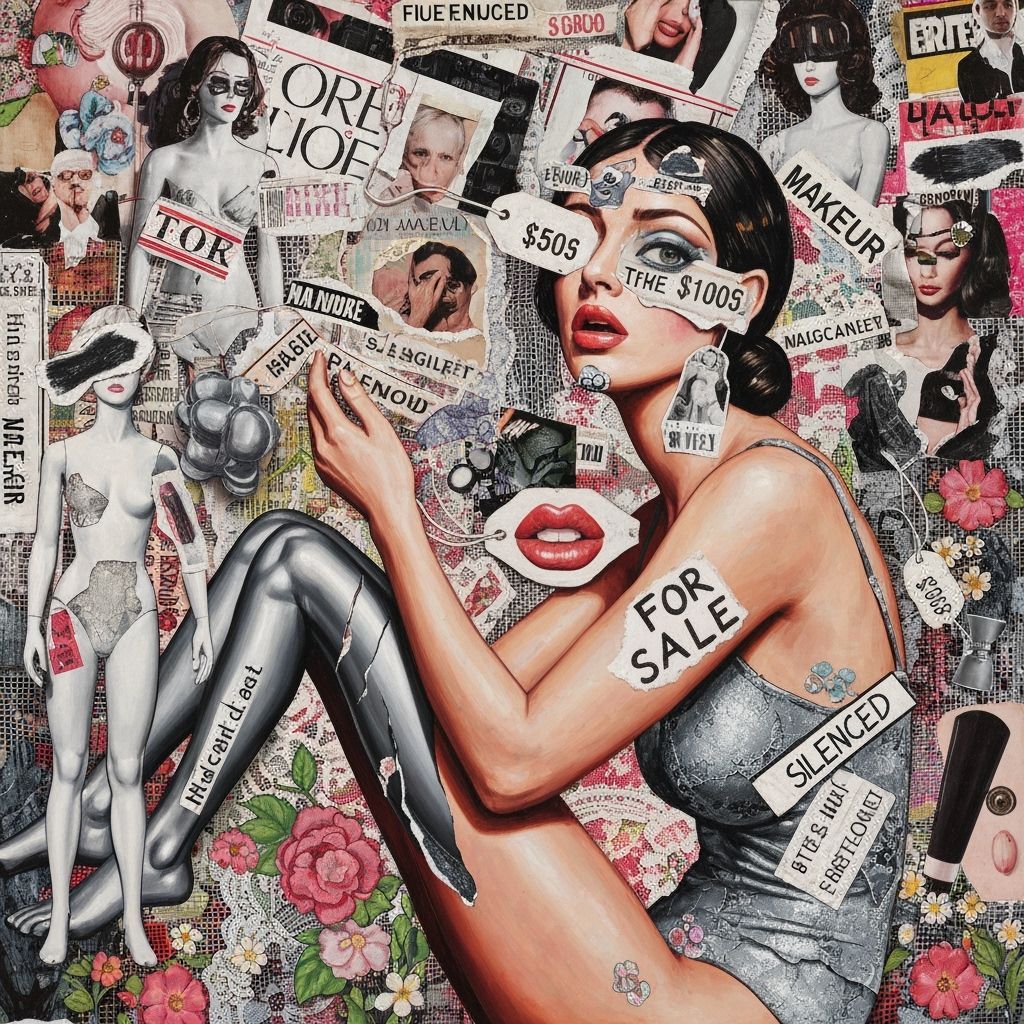 Woman Distorted by Media: A Symbolic Pop Art Collage