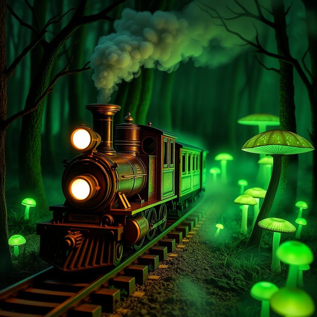Mystical Train Chugs Through an Enchanted Forest
