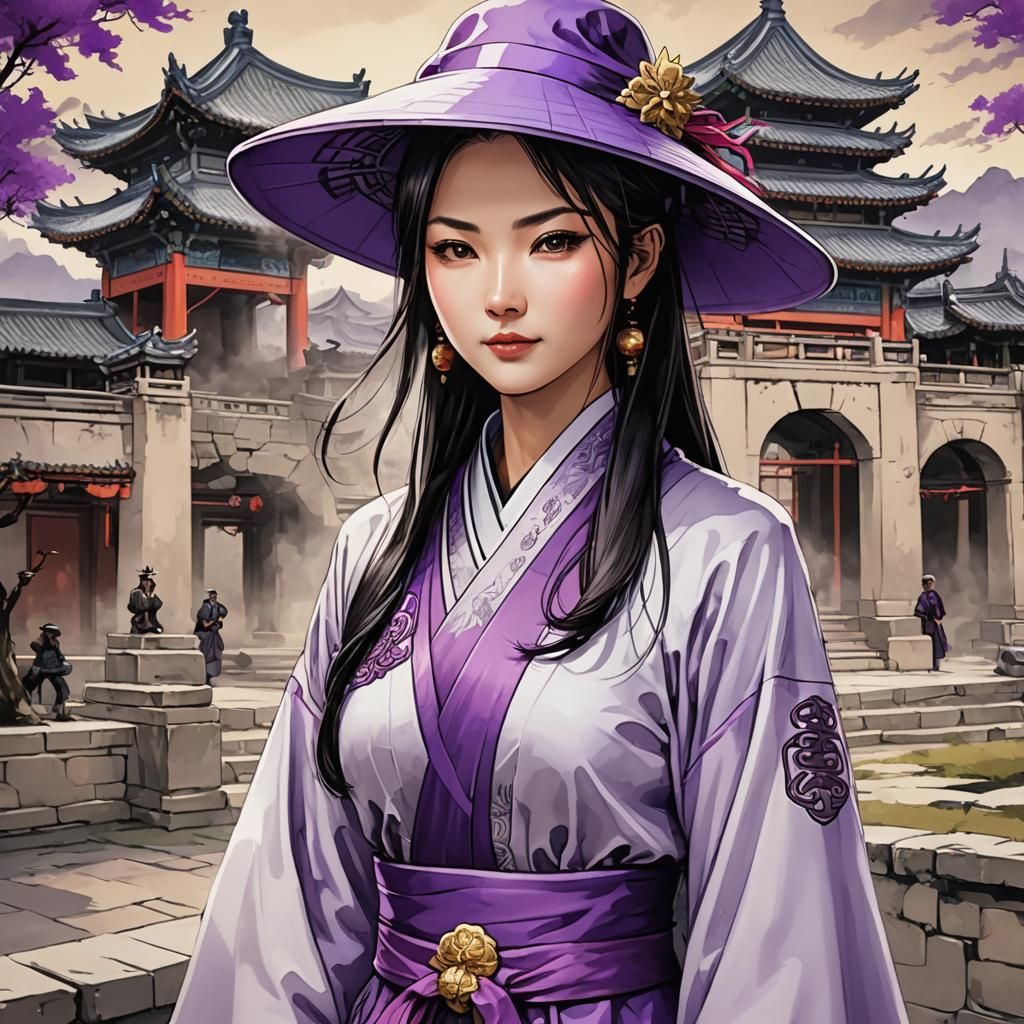 Wise Chinese Military Advisor in Manga Style