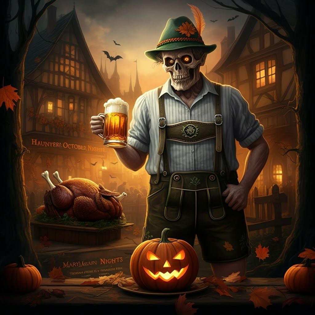 Grimdark Halloween Oktoberfest with Jack-o'-lanterns