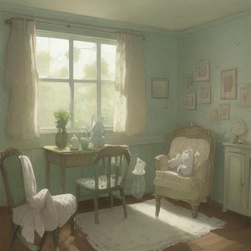 Vintage Bunny Wallpaper in Beatrix Potter Style