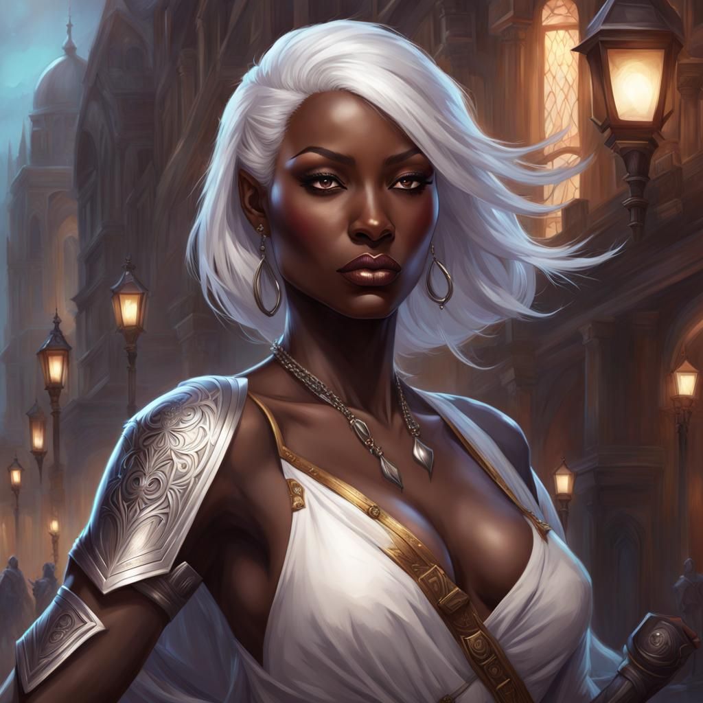 Drow Dancing with Swords in Waterdeep, Fantasy Art