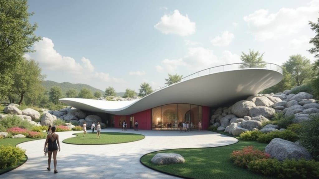 Futuristic Organic Building with Iranian Geometry