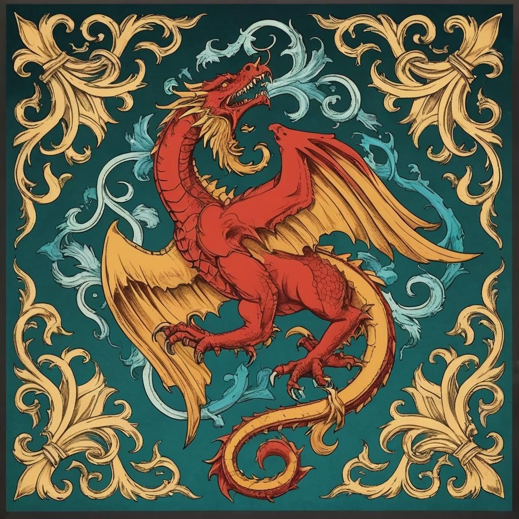 Dragon Family Clan Crest of Doom and Bloom