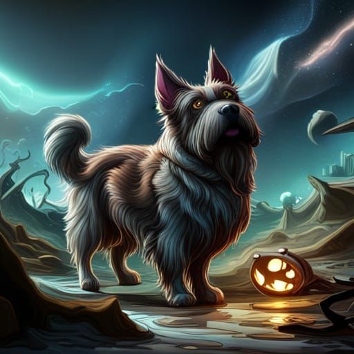 Fantastical Mr. Pickles Dog: Detailed Matte Painting
