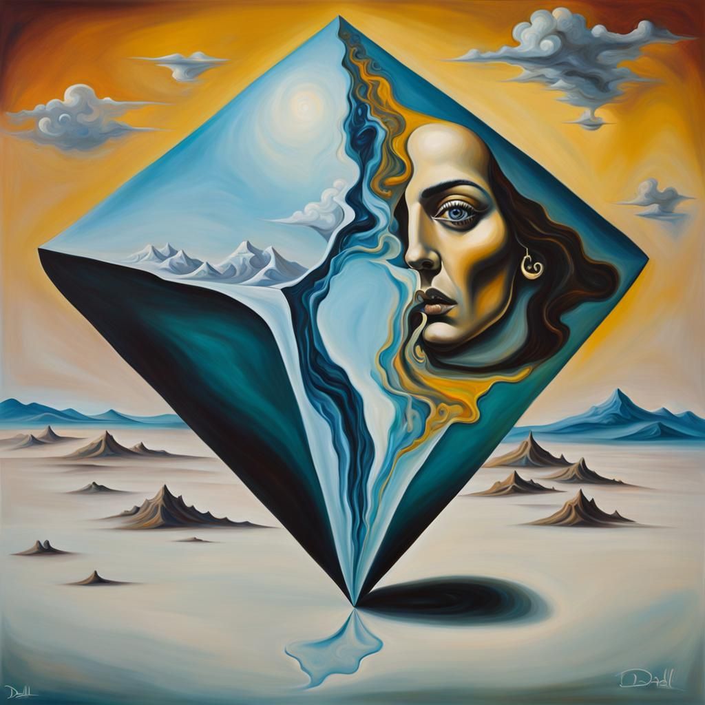 Surreal Diamond Girl in Dali Style