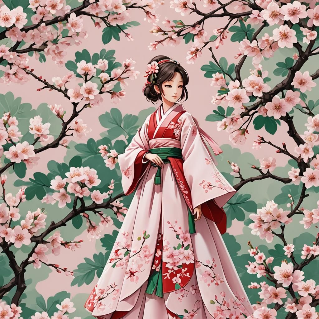 Sakura Blossom in Cherry Blossom Festival: 3D Anime Art