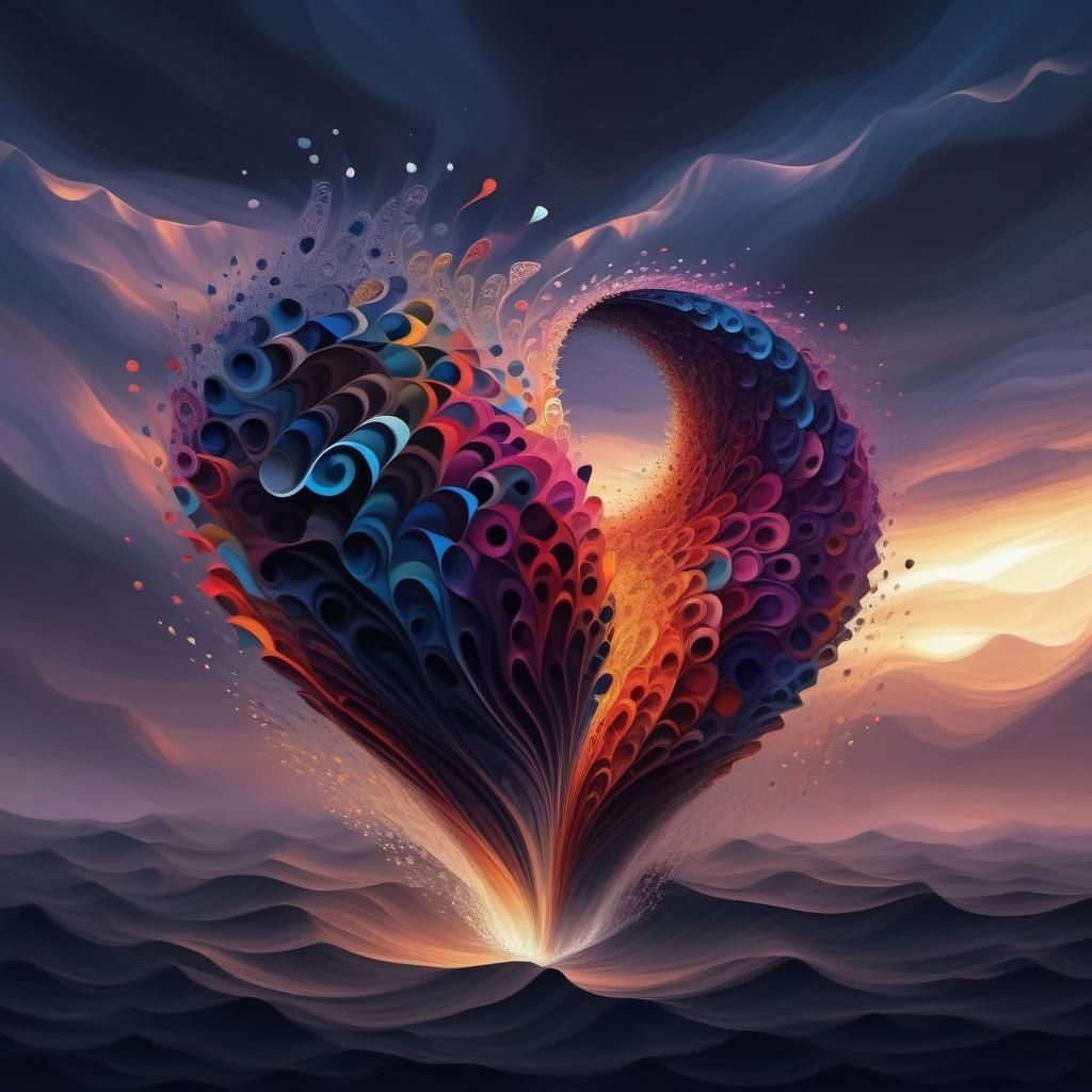 Abstract Fractal Wave Function in Expressionist Style