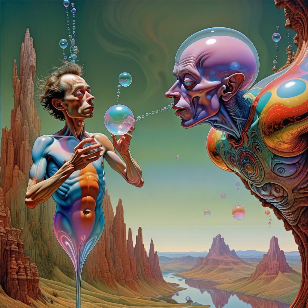 Psychedelic Bubble Spirits in Visionary Style