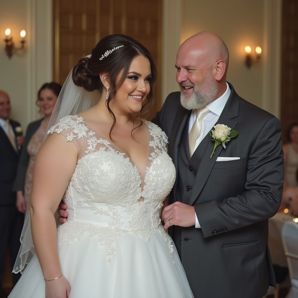 Plus Size Bride and Groom Wedding Day