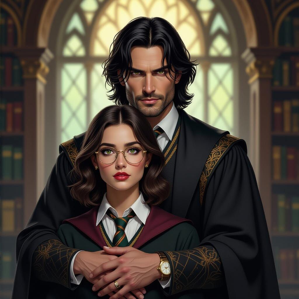 Dark Fantasy Art of Hogwarts Potion Master and Student