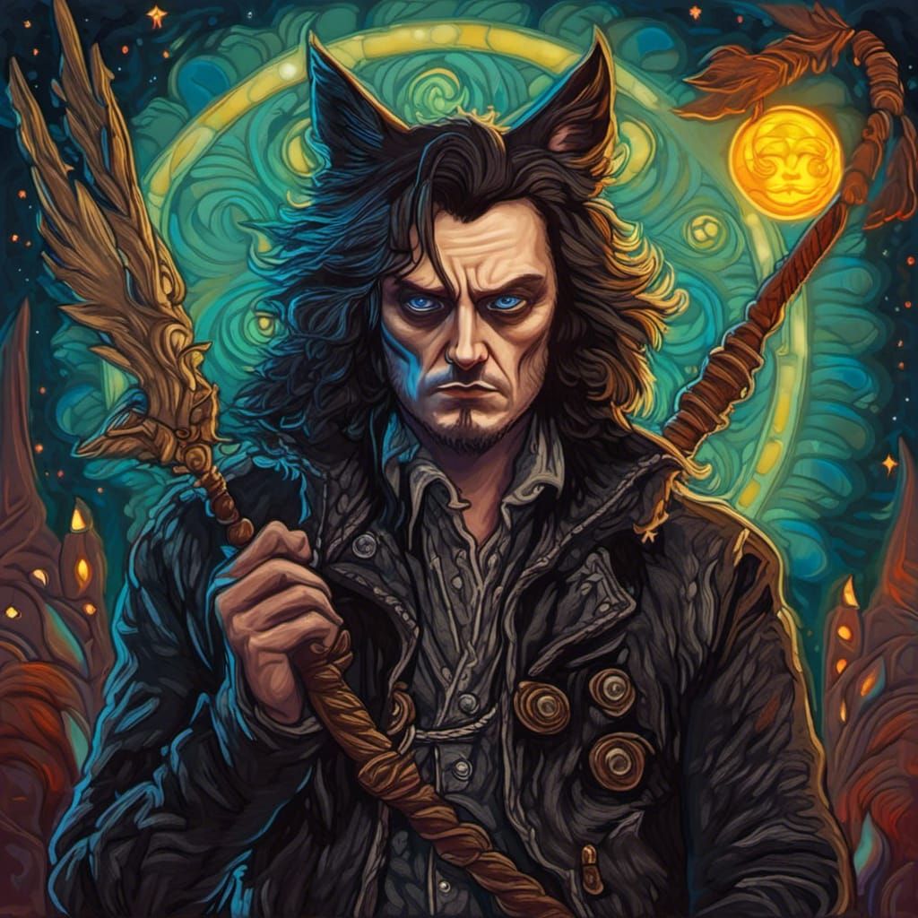 Hyperrealistic Cat-Owl Portrait in Baroque-Gothic Style