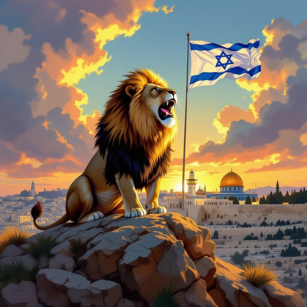 Lion Roaring Over Jerusalem, Comic Book Style