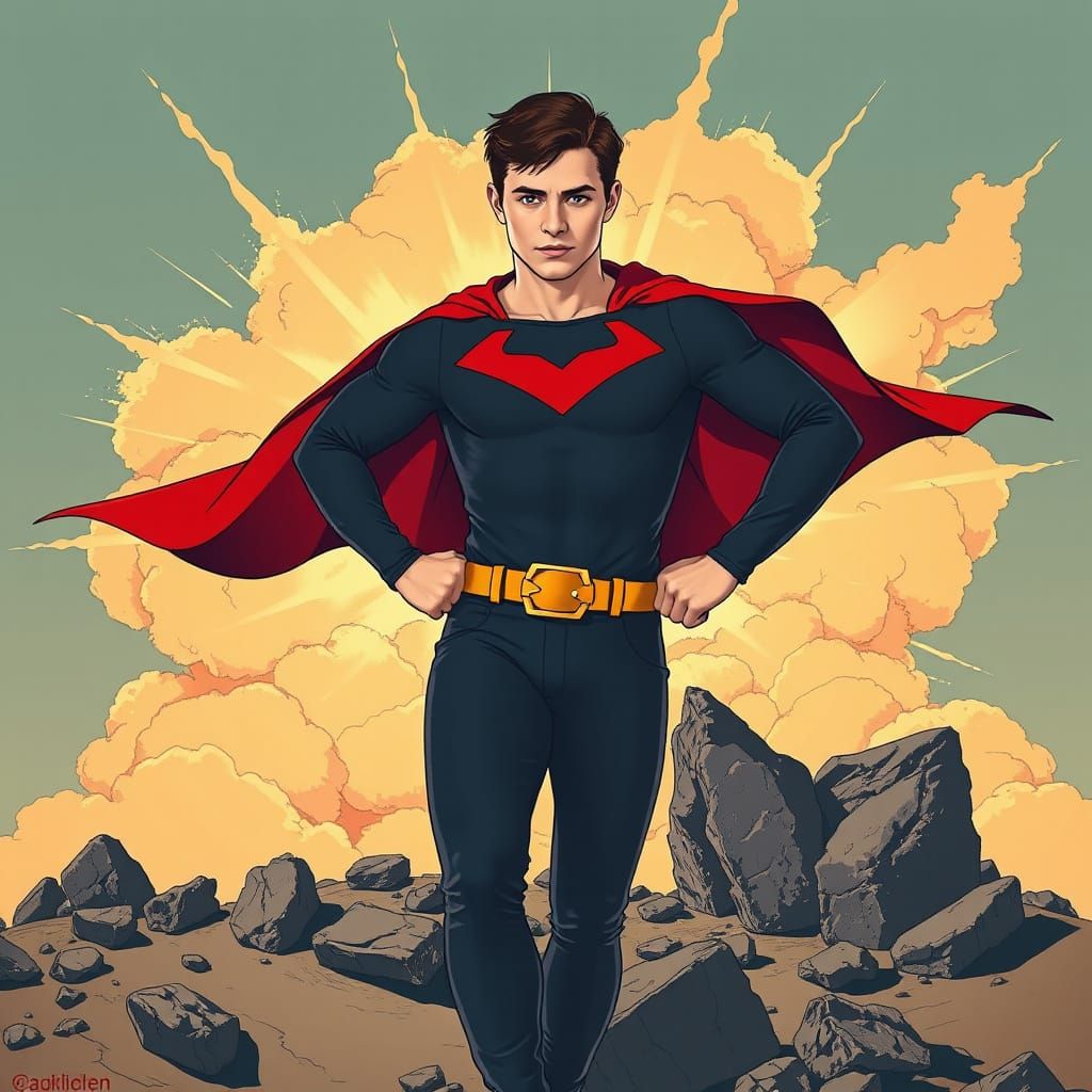 Hyperrealistic Superhero in Comic Book Style