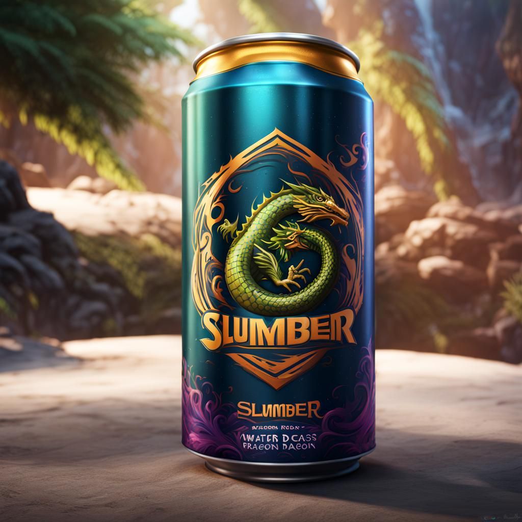 Water Dragon Energy Drink Can: Fantasy Concept Art