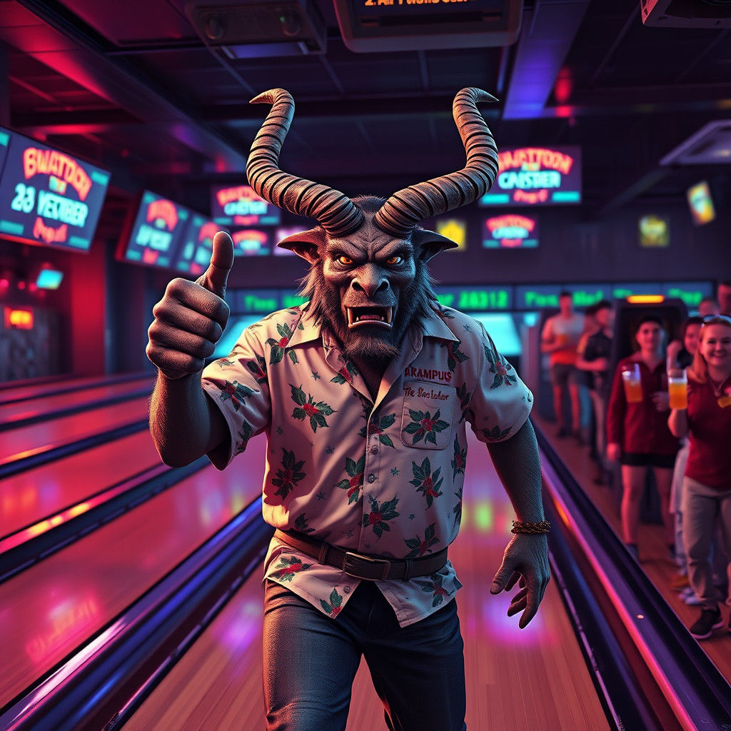 Krampus Strikes with Retro Bowling Style