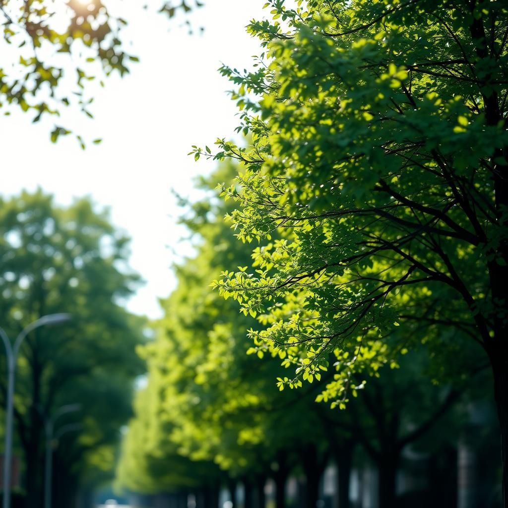 Lush Green Trees on a Street: Professional Photography