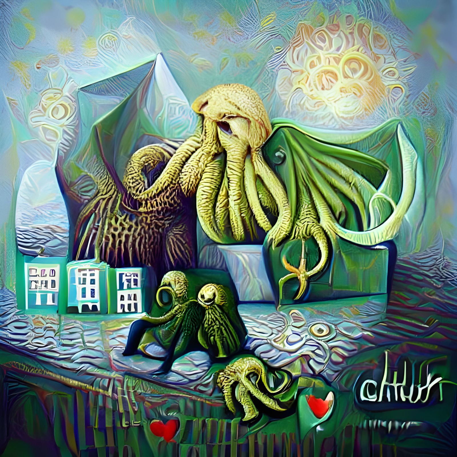 Cthulhu Naive Art Illustration