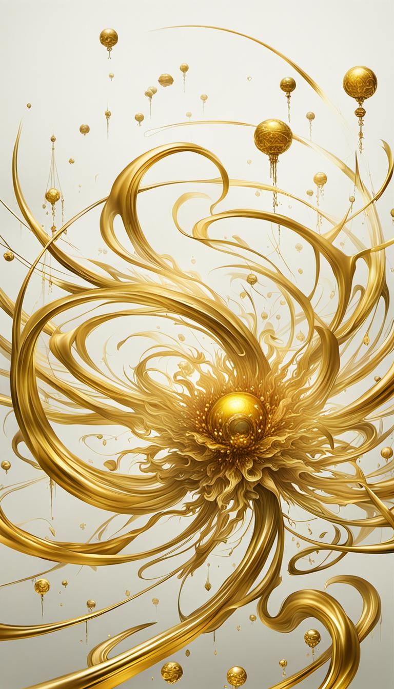 Golden Field Ethereal Wave Minimalist Art